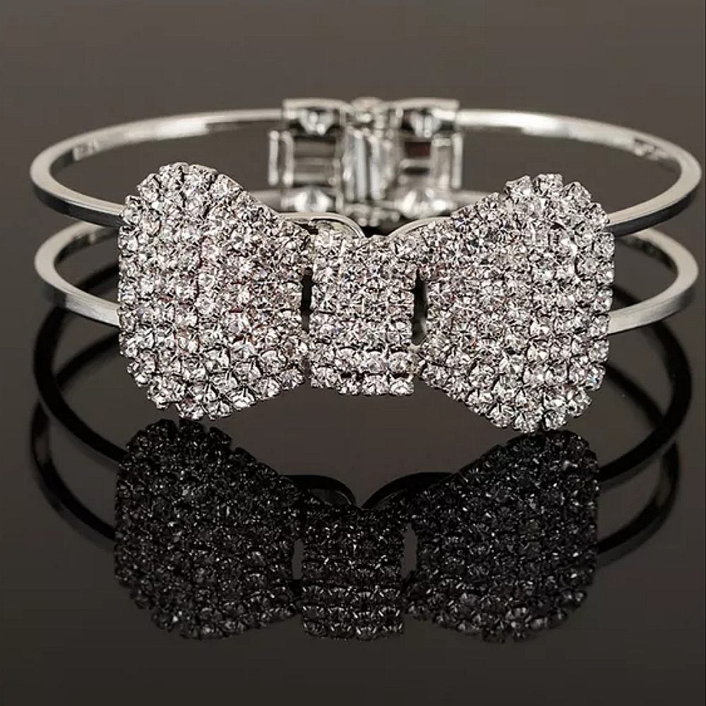 Gorgeous Feminine Elegant Pave Cubic Zirconia Cuff Bracelet